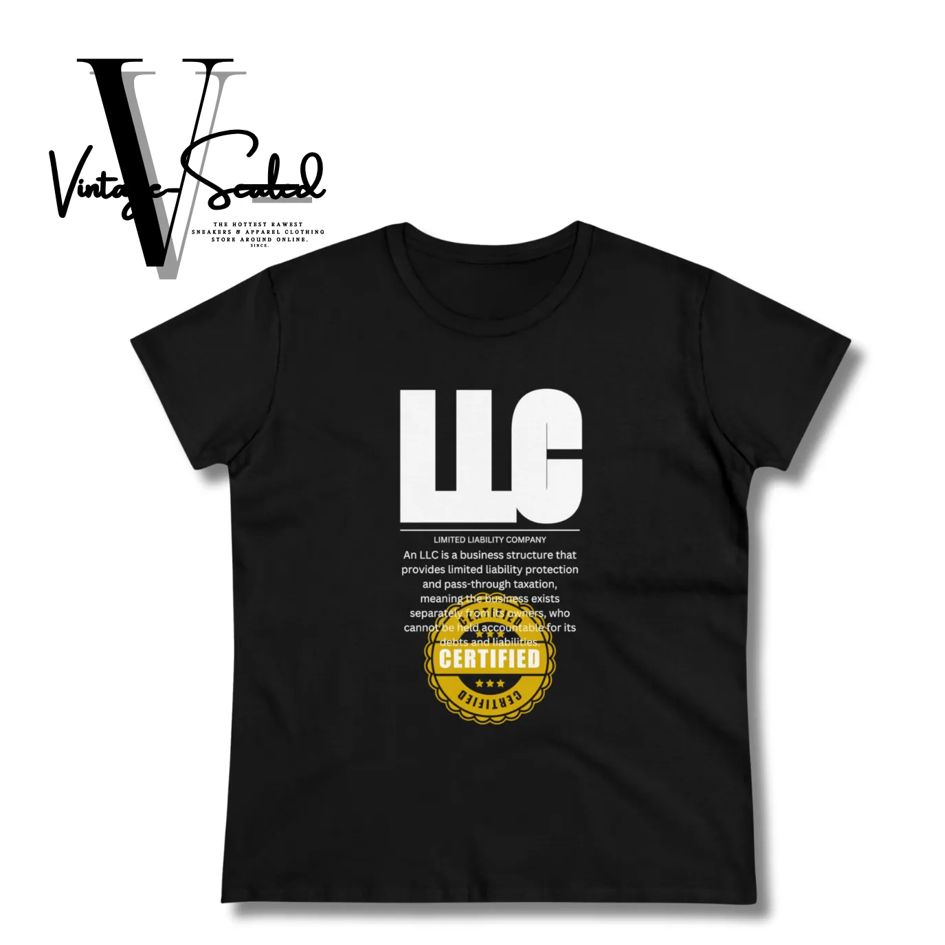 Vintage-Sealed LLC "Limited Liability Company" Certified Apparel T-Shirts| Brand New Women's Fashion