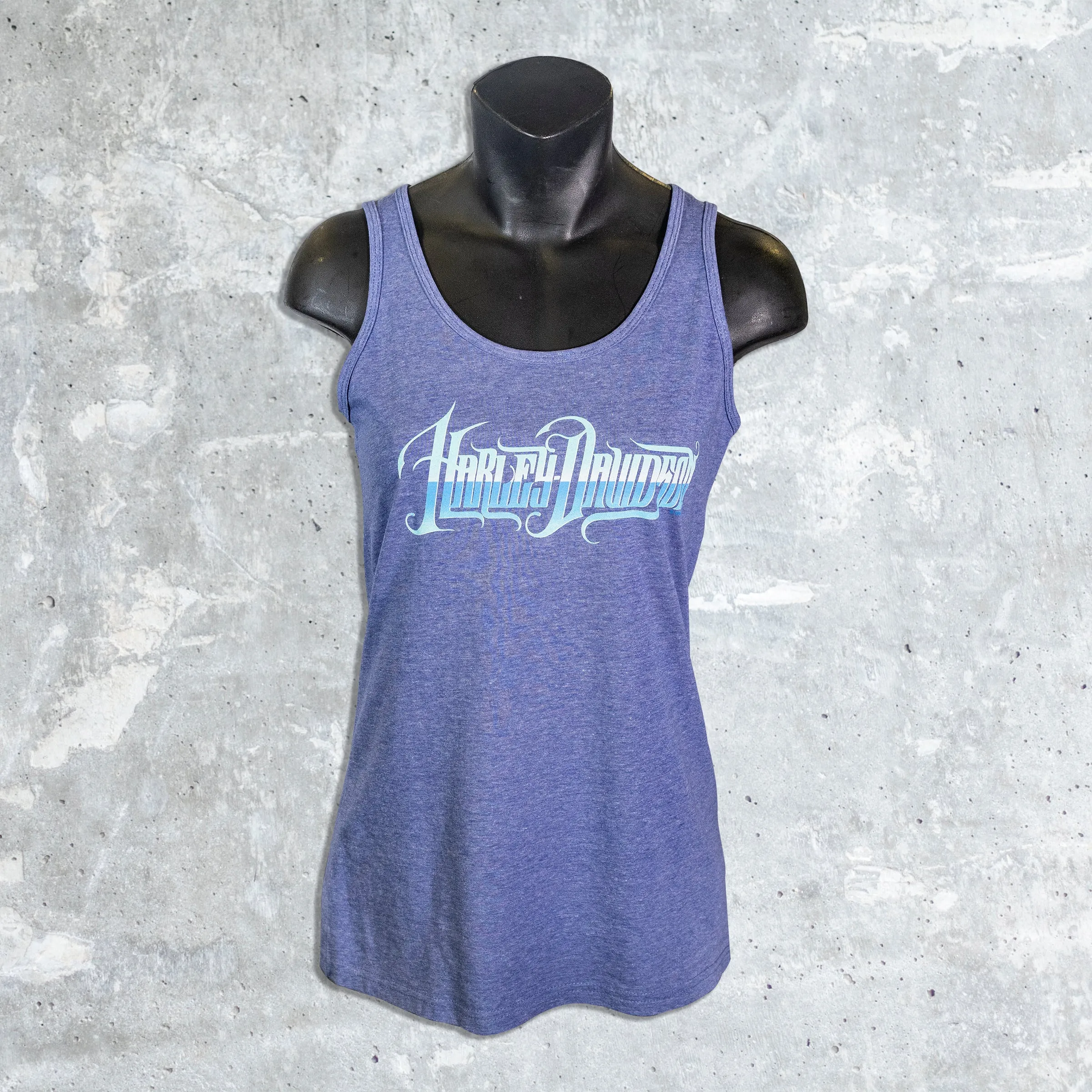 Wildfire Harley Davidson- Sale Women's Blue Chrome Tank