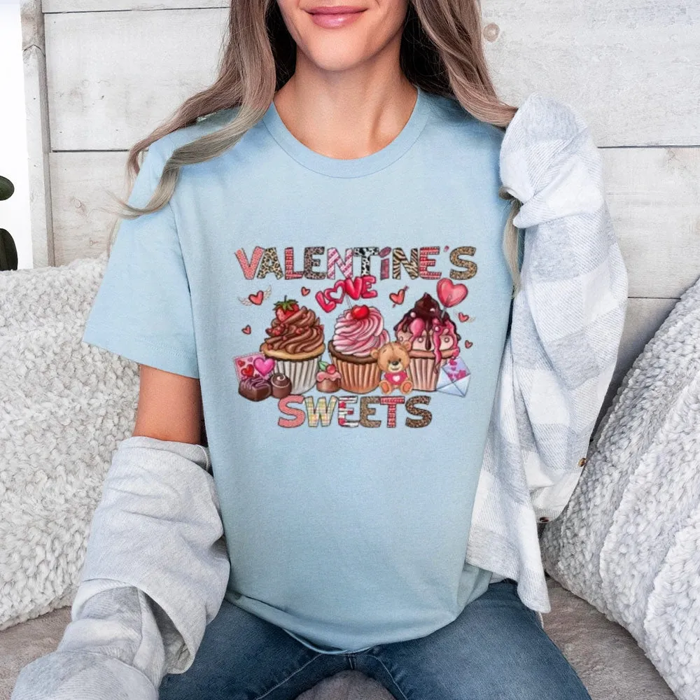 Women Happy Sweet Valentine's Day Print Graphic T-shirt