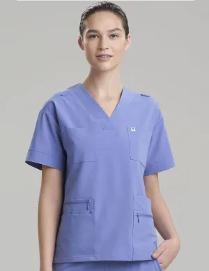 Womens 8-Pocket V-Neck Scrub Top - Ceil