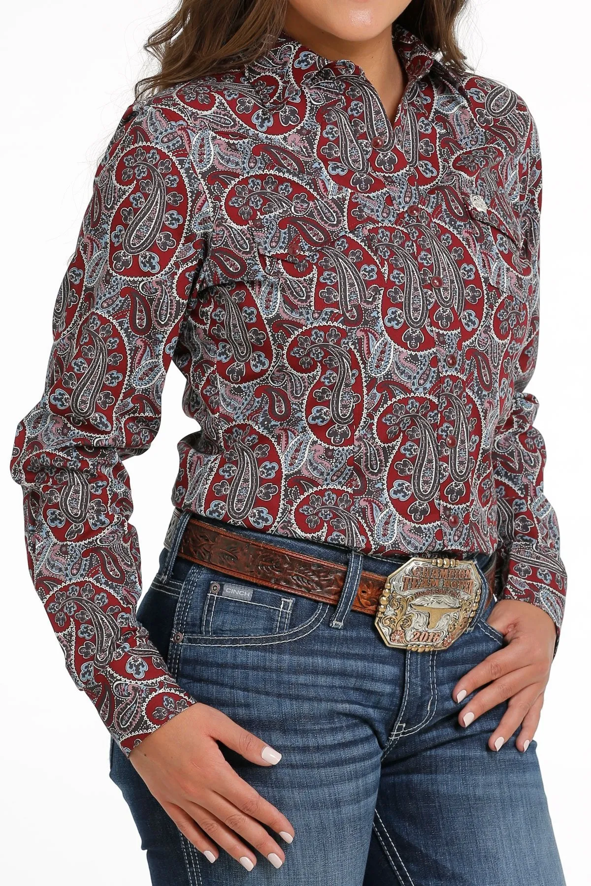 WOMEN'S BUTTON-DOWN WESTERN SHIRT - MULTI Style: MSW9201043