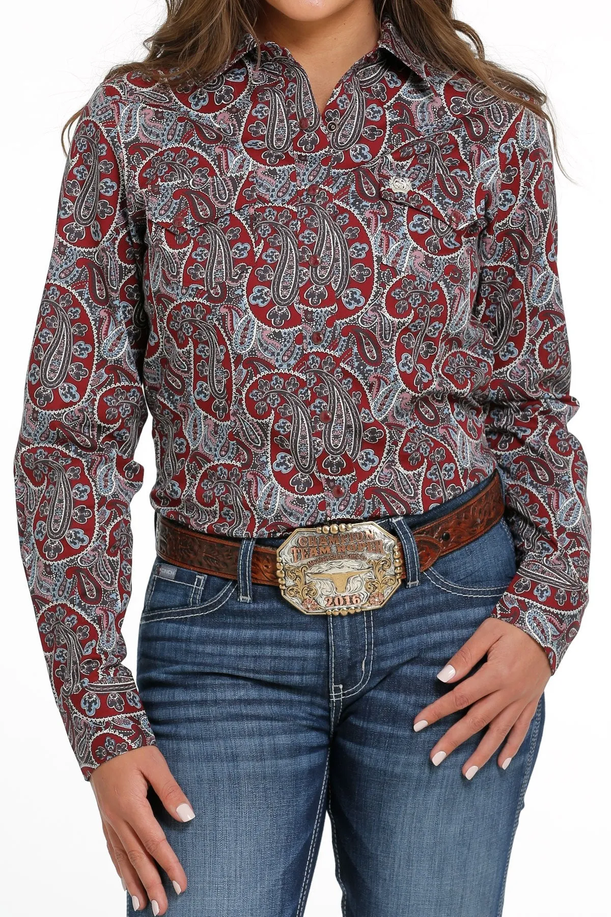 WOMEN'S BUTTON-DOWN WESTERN SHIRT - MULTI Style: MSW9201043