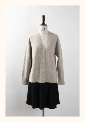 women's cashmere ribbed boyfriend cardigan sweaters