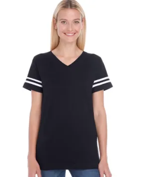 Women's Football T-Shirts | Women's V Neck T-Shirts - Black