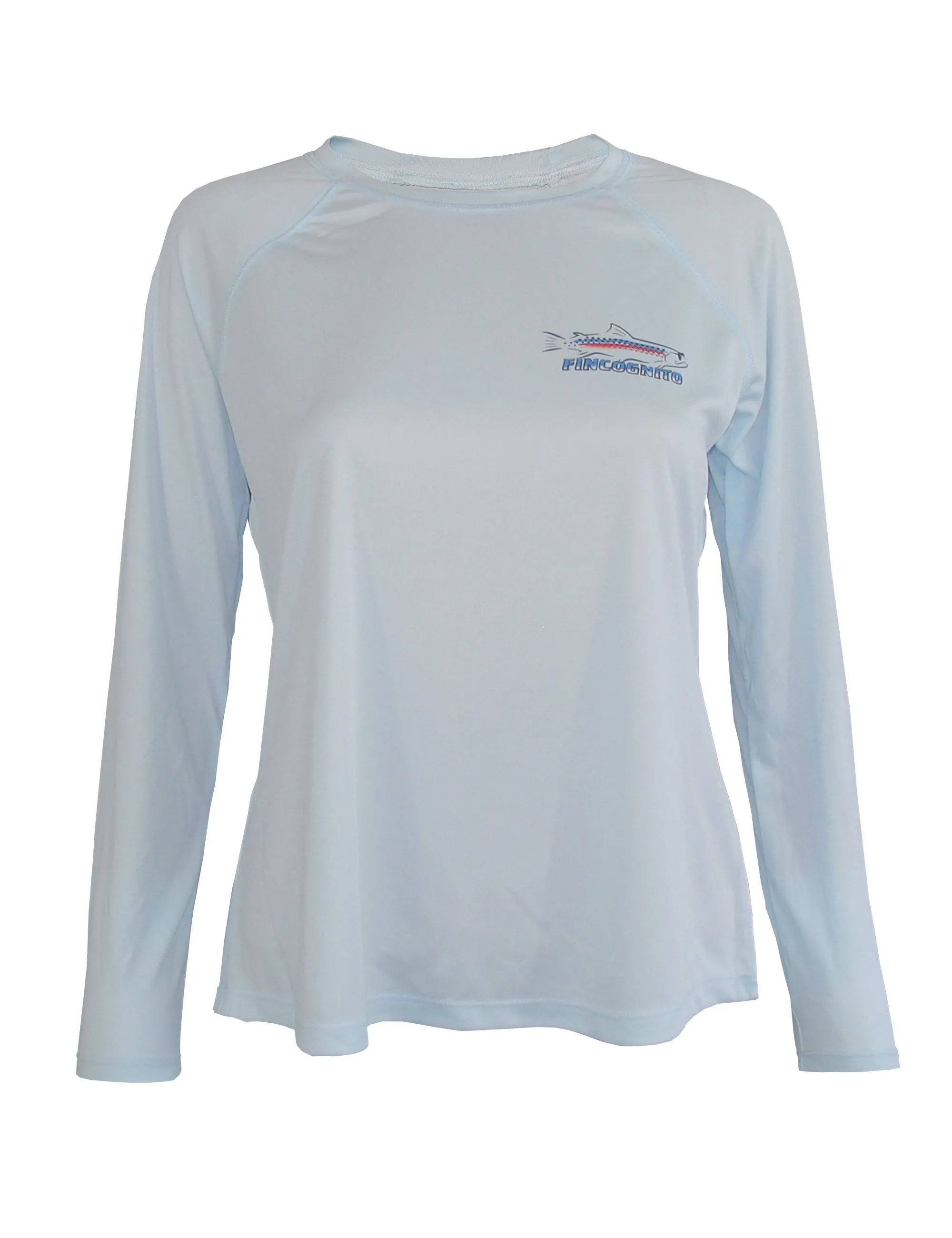 Women's Sun Protective Fishing Shirt Arctic Blue/Whiplash Rainbow Trout