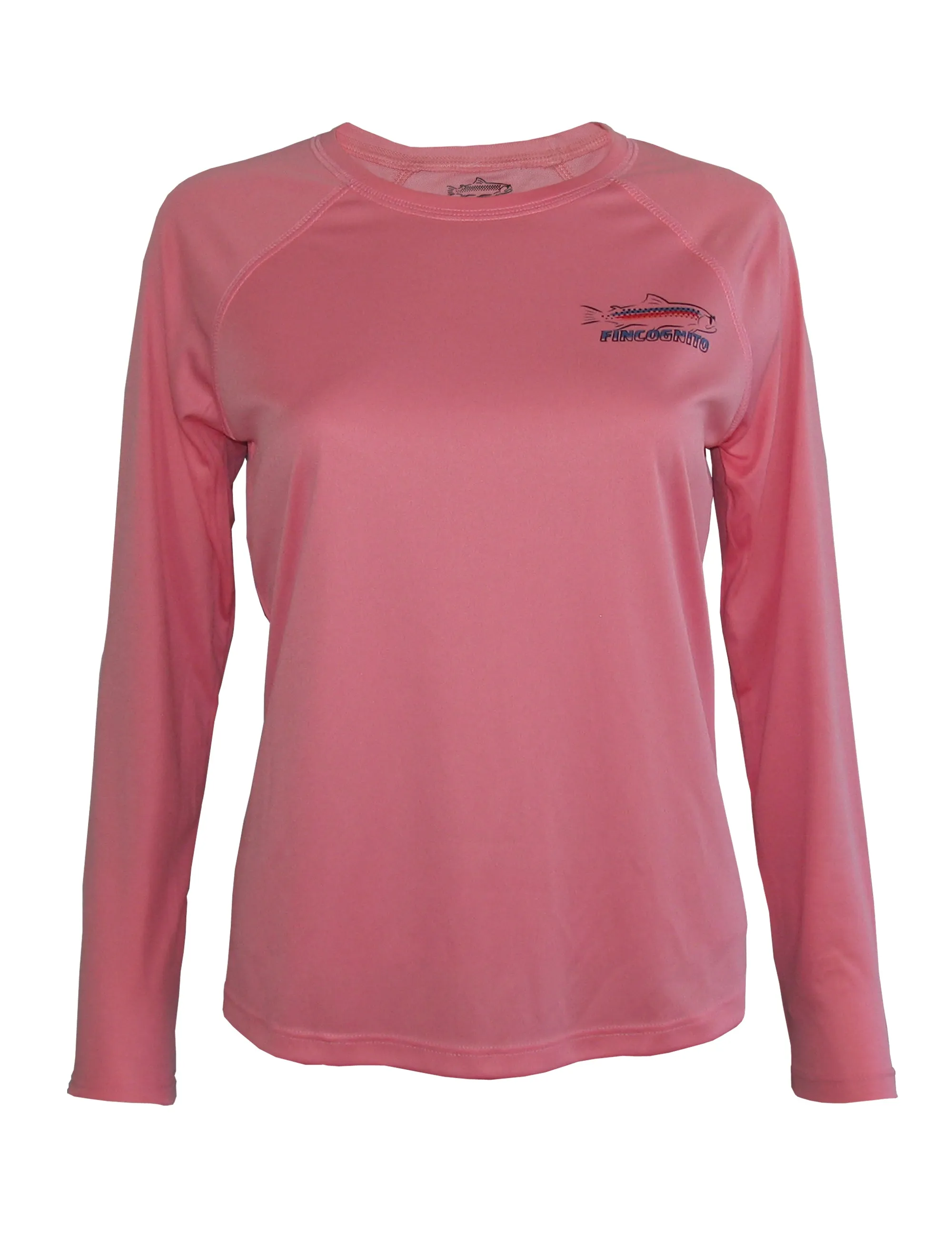 Women's Sun Protective Fishing Shirt Pretty Pink/Rainbow Reflections