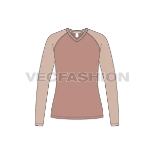 Women's V-neck Raglan Sleeve