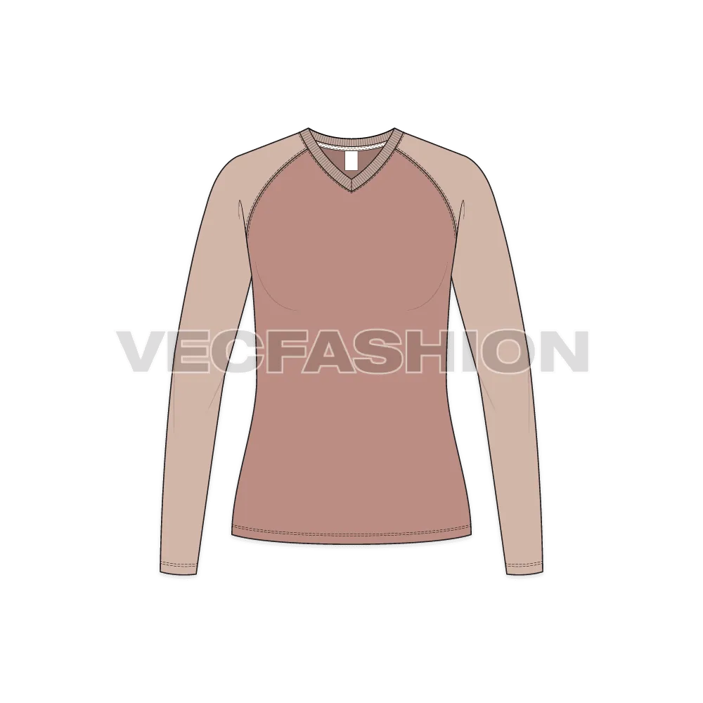 Women's V-neck Raglan Sleeve