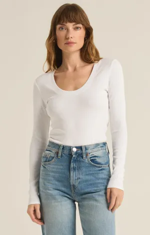 Z-Supply Sirena Rib Long Sleeve Tee - WHITE